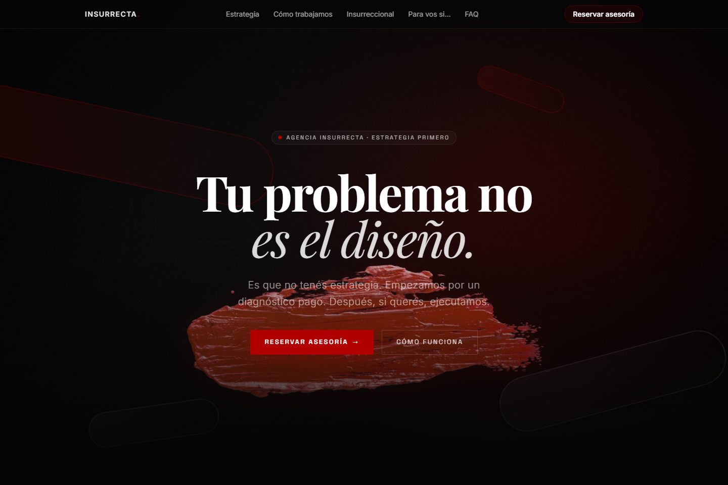 Sitio de Agencia Insurrecta hecho por MIGA LAB