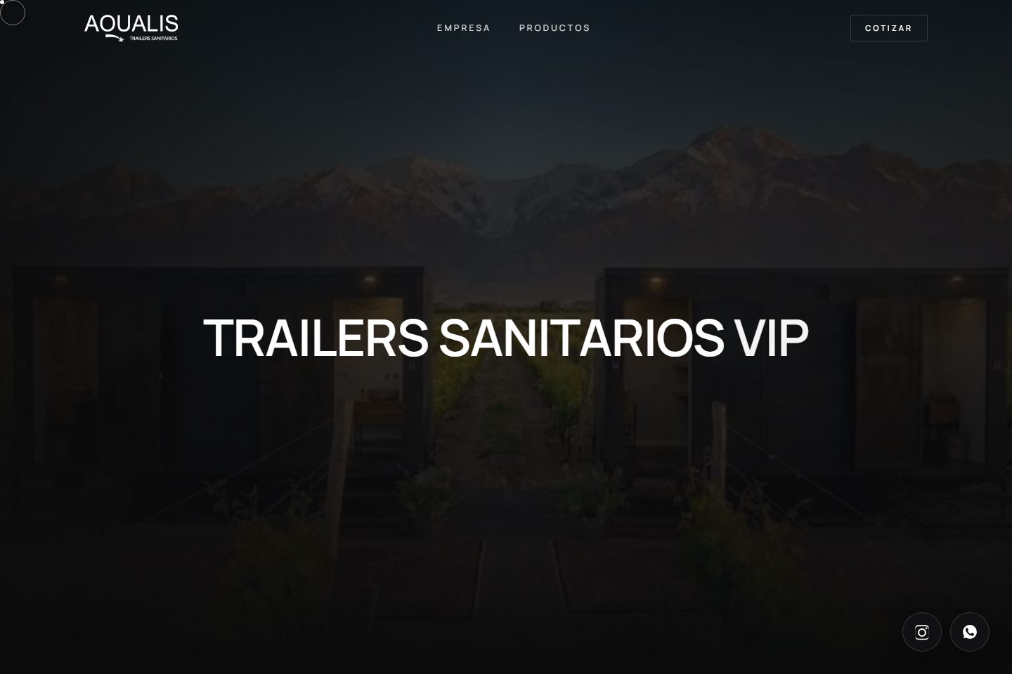Sitio de Aqualis VIP hecho por MIGA LAB