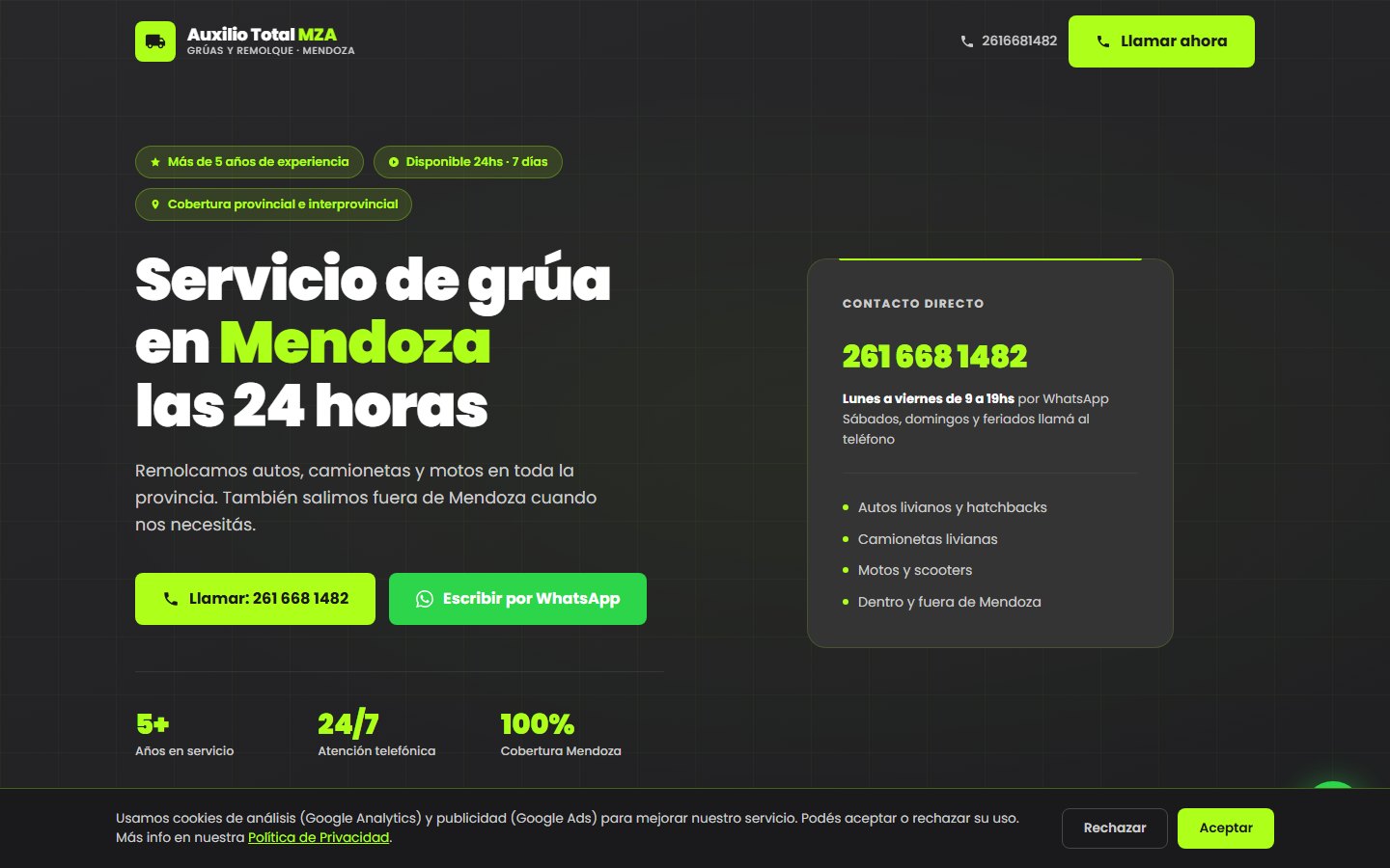 Captura real de auxiliototal.com.ar
