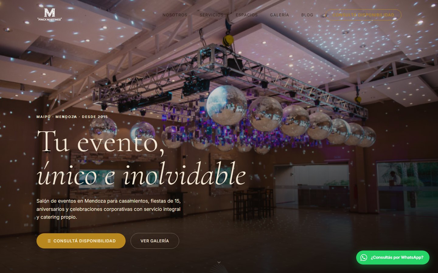 Captura del nuevo sitio Finca Martínez