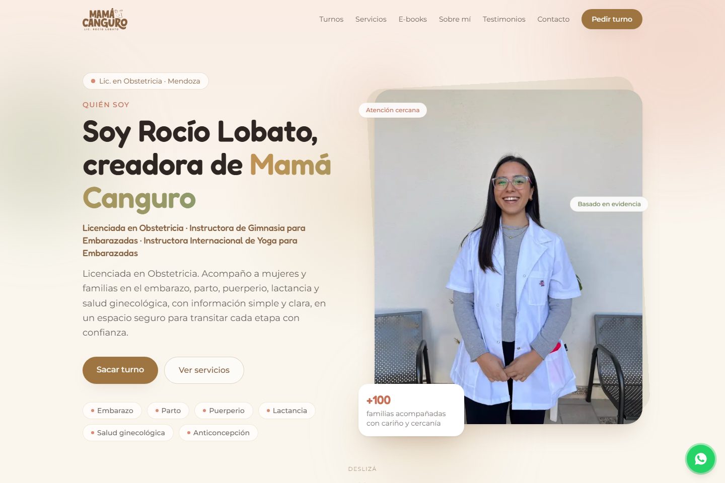 Sitio de Mamá Canguro hecho por MIGA LAB
