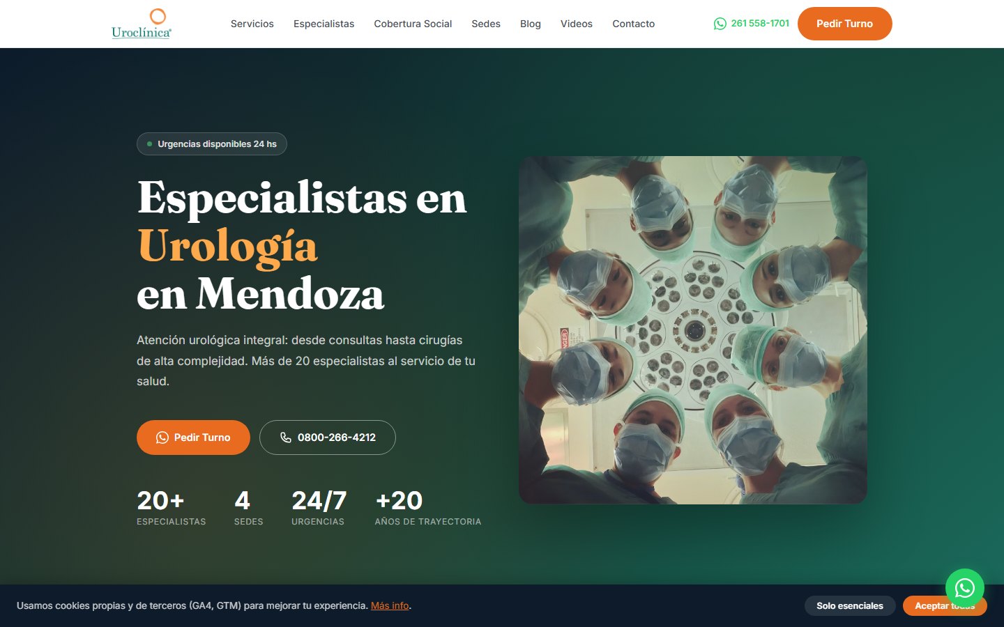 Captura del nuevo sitio Uroclínica preview